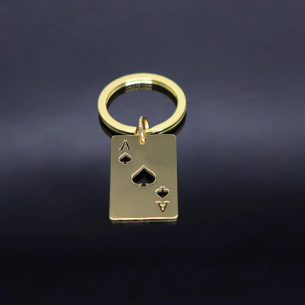 Stainless steel poker Spades A pendant keychain