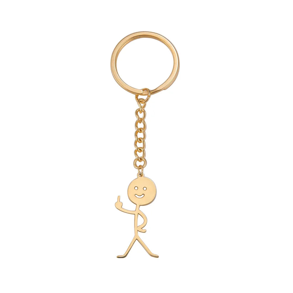 Funny Stickman Middle Finger Keychain