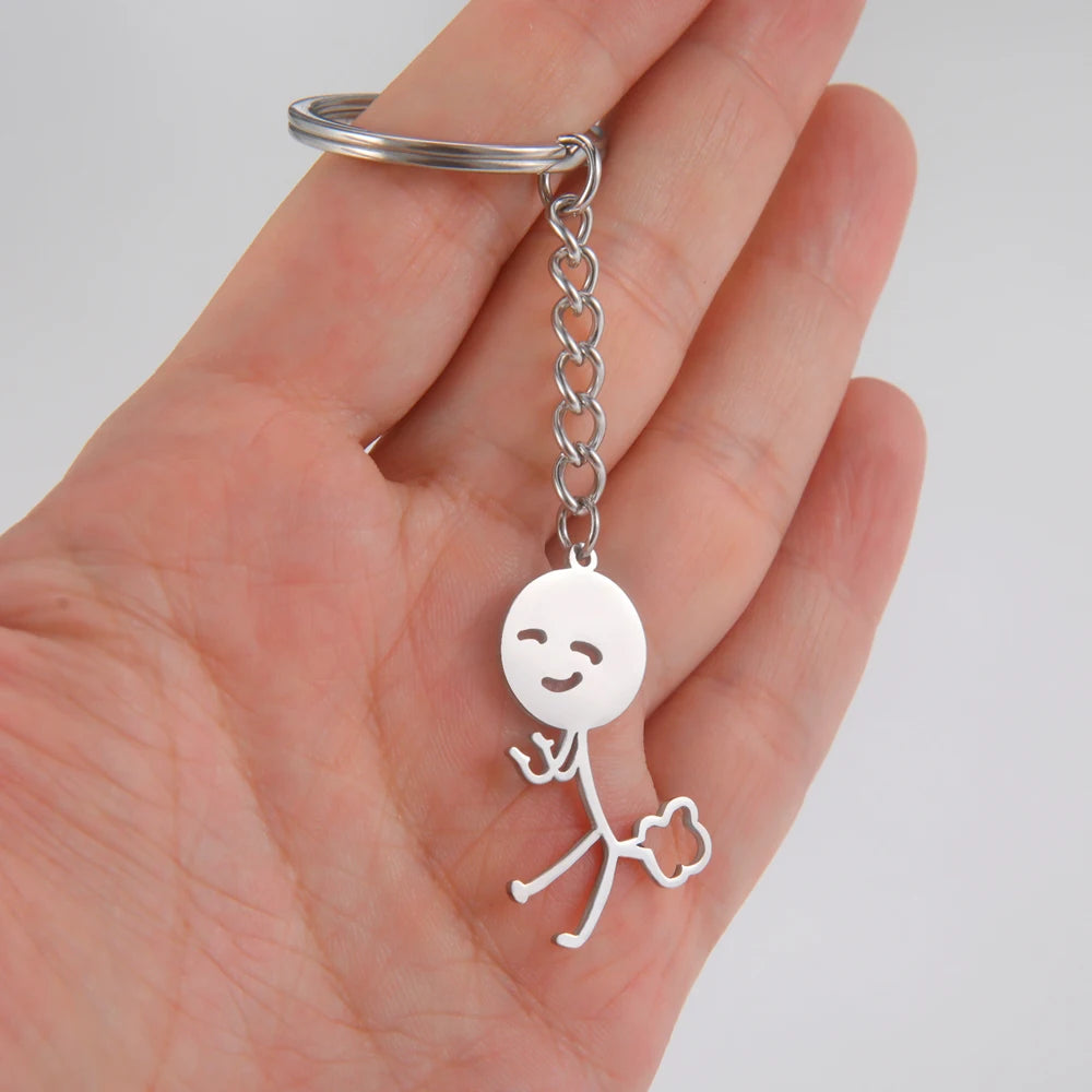 Cooltime Funny Spoof Fart Stickman Keychain