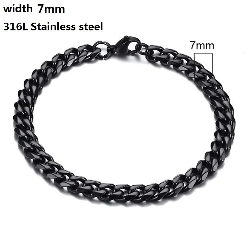 Stainless Steel Cuban Chain Bracelet