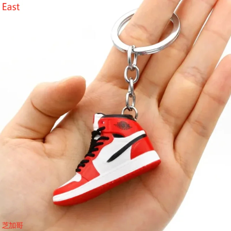 Aj4 white cement blue keychain 3D stereo sneakers