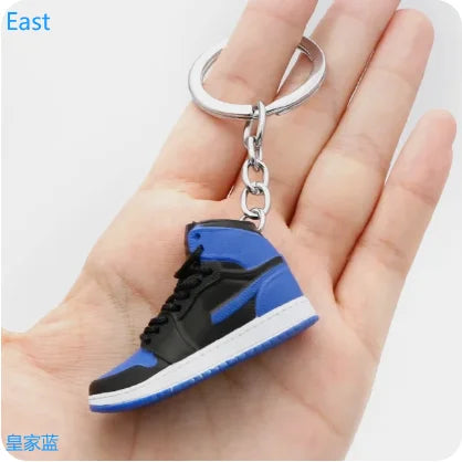 Aj4 white cement blue keychain 3D stereo sneakers