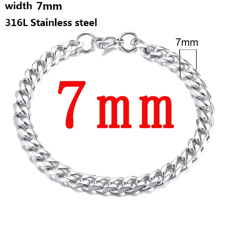 Stainless Steel Cuban Chain Bracelet