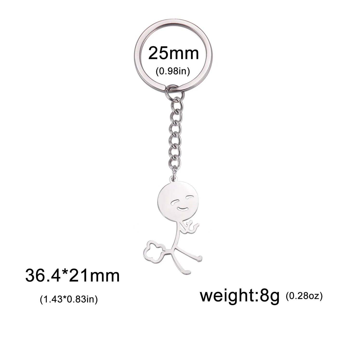 Cooltime Funny Spoof Fart Stickman Keychain