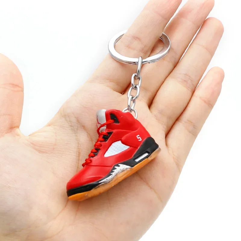 Aj4 white cement blue keychain 3D stereo sneakers