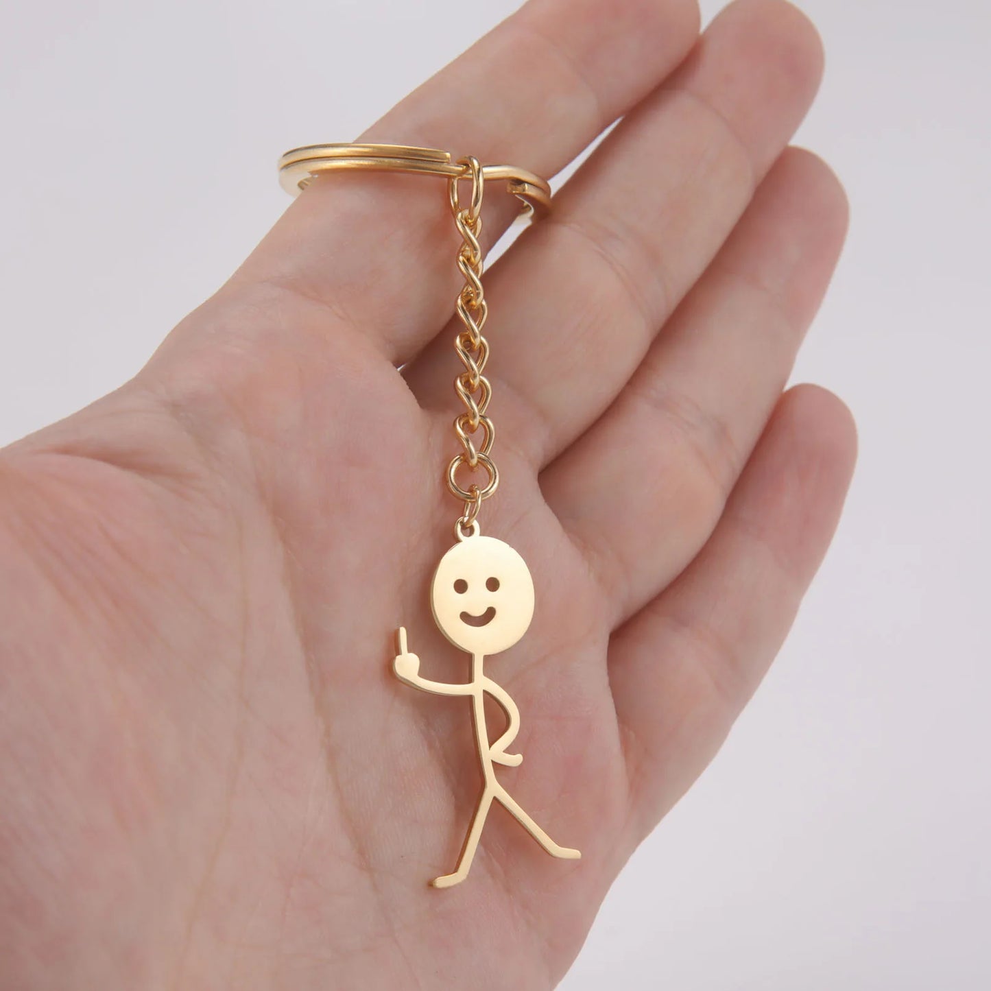 Funny Stickman Middle Finger Keychain