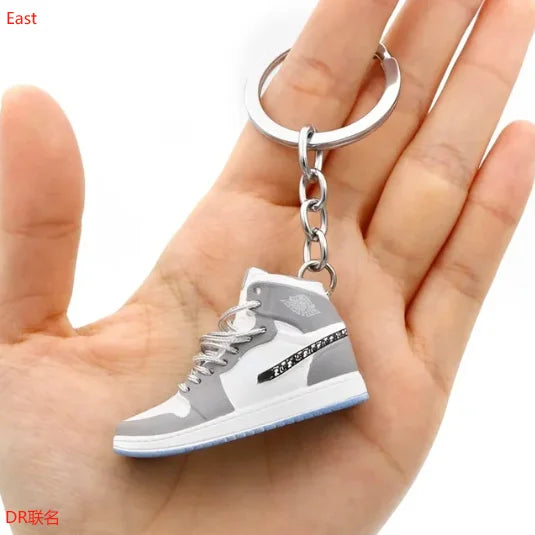 Aj4 white cement blue keychain 3D stereo sneakers