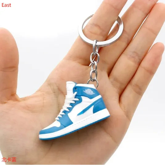 Aj4 white cement blue keychain 3D stereo sneakers