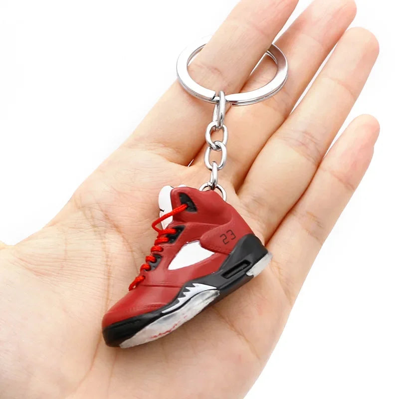 Aj4 white cement blue keychain 3D stereo sneakers