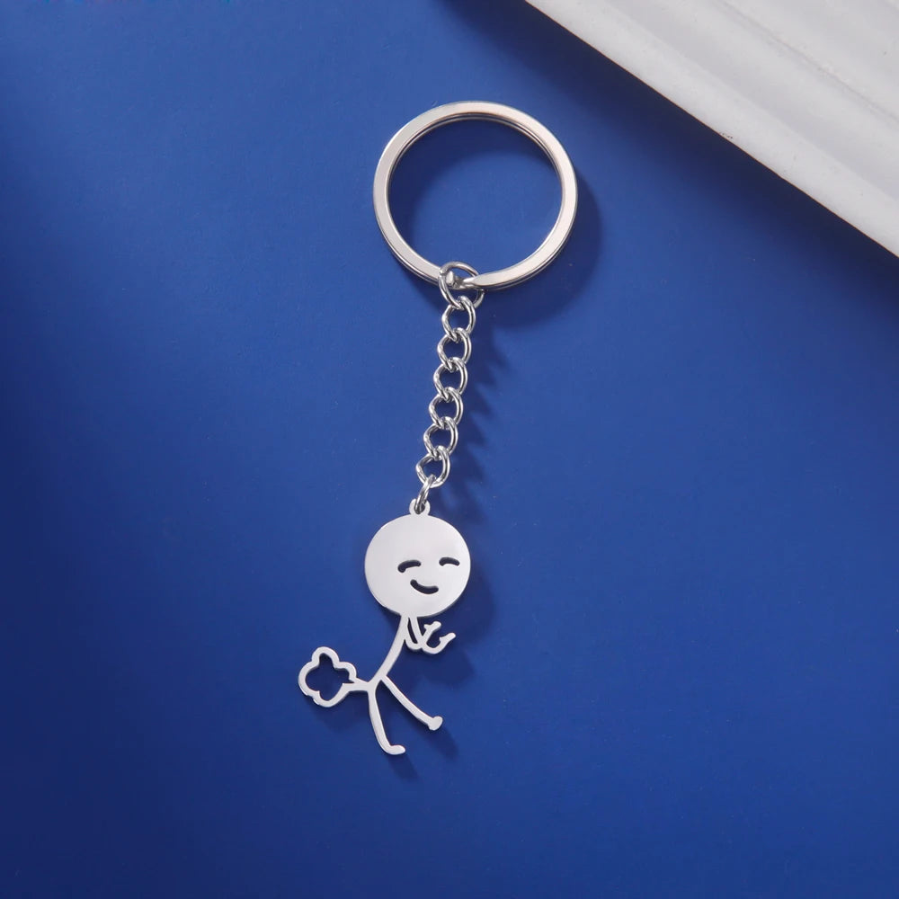 Cooltime Funny Spoof Fart Stickman Keychain