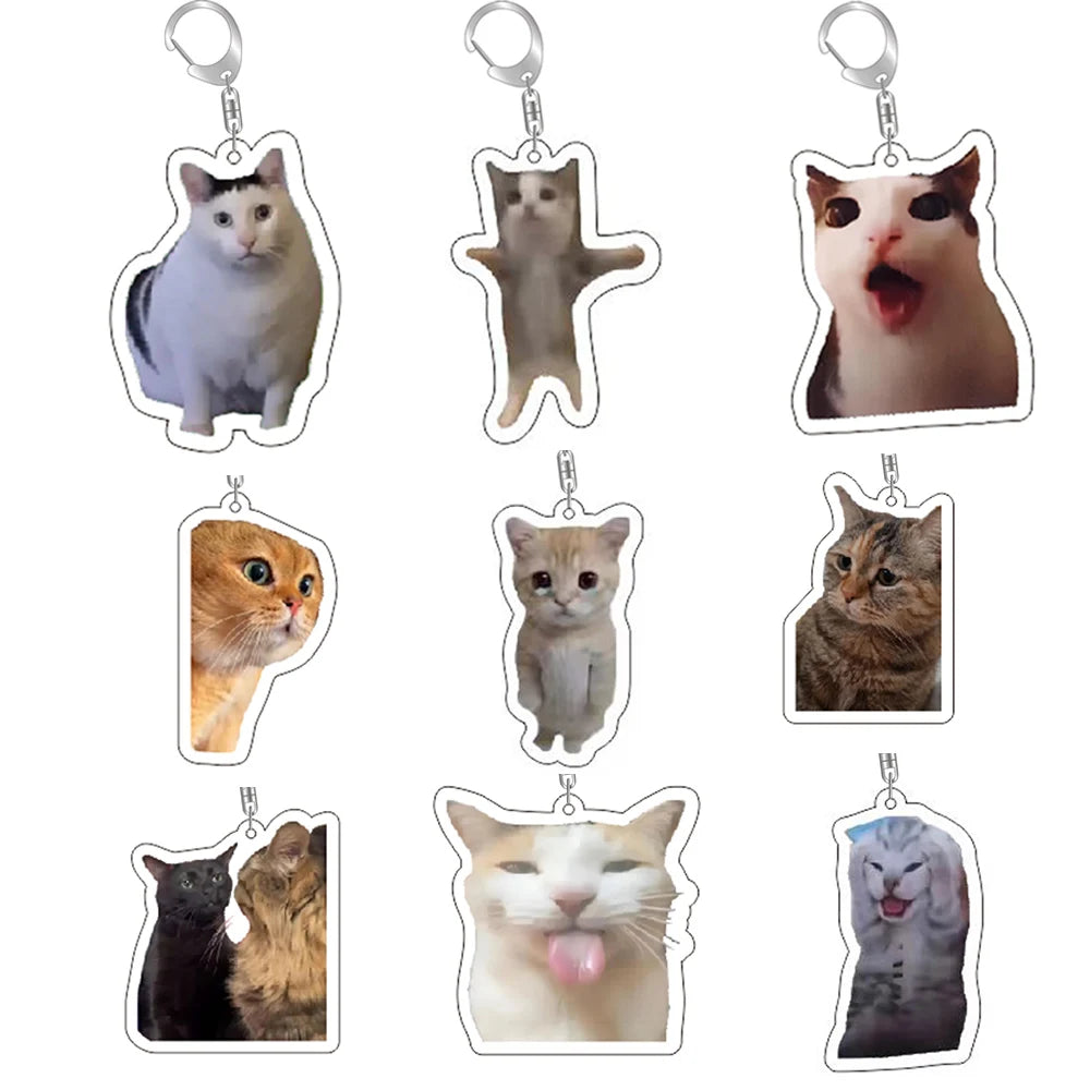 Funny Cat Memes Series Keychain