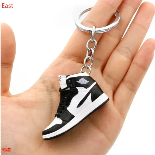 Aj4 white cement blue keychain 3D stereo sneakers