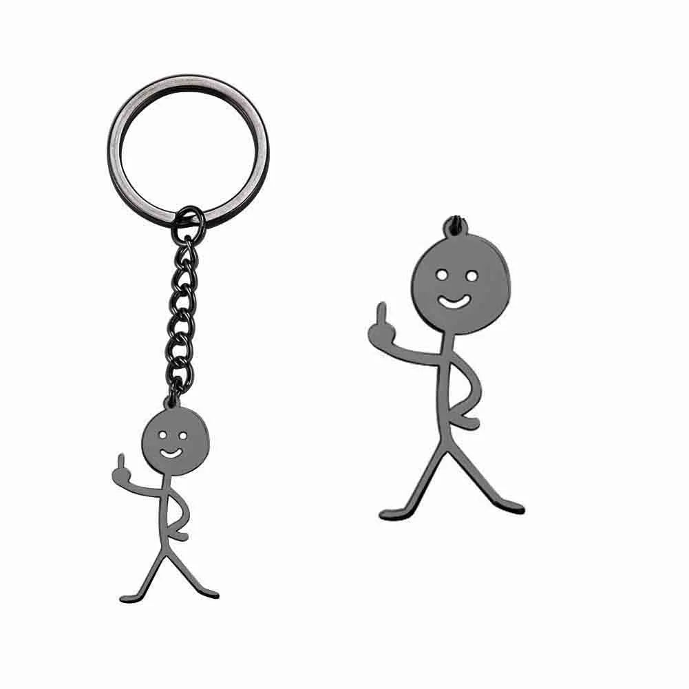 Funny Stickman Middle Finger Keychain