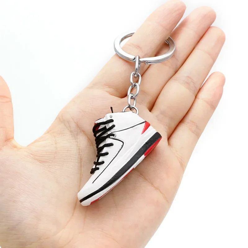 Aj4 white cement blue keychain 3D stereo sneakers