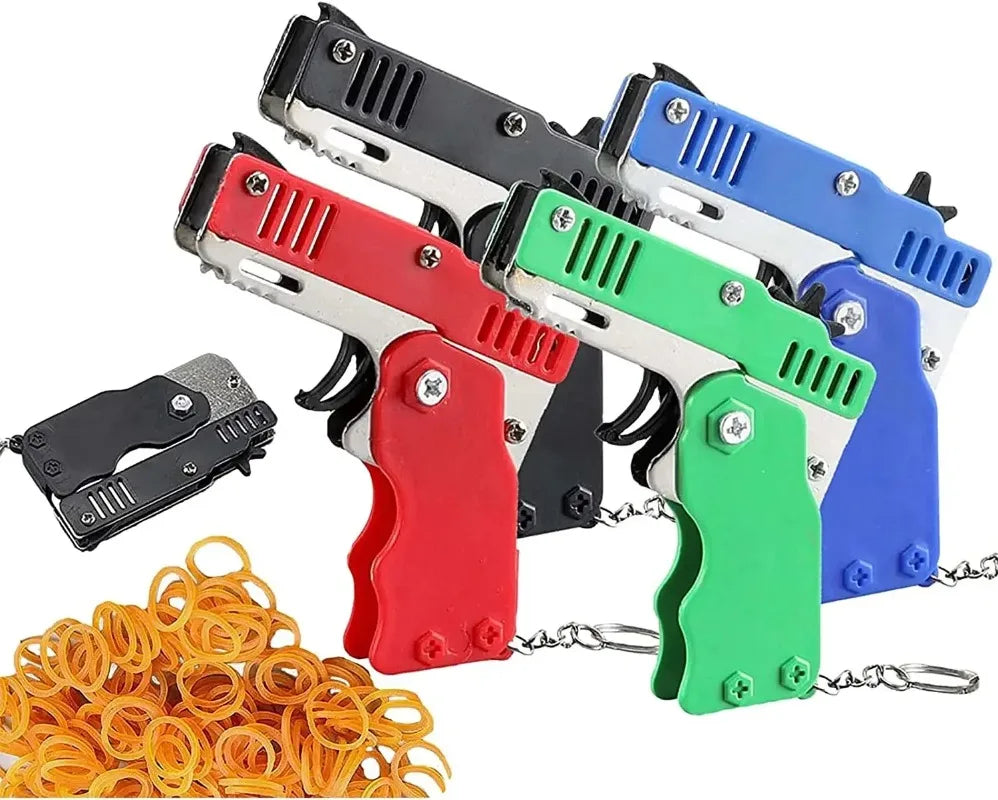 1PCS keychain gun 60 rubber bands rubber band gun