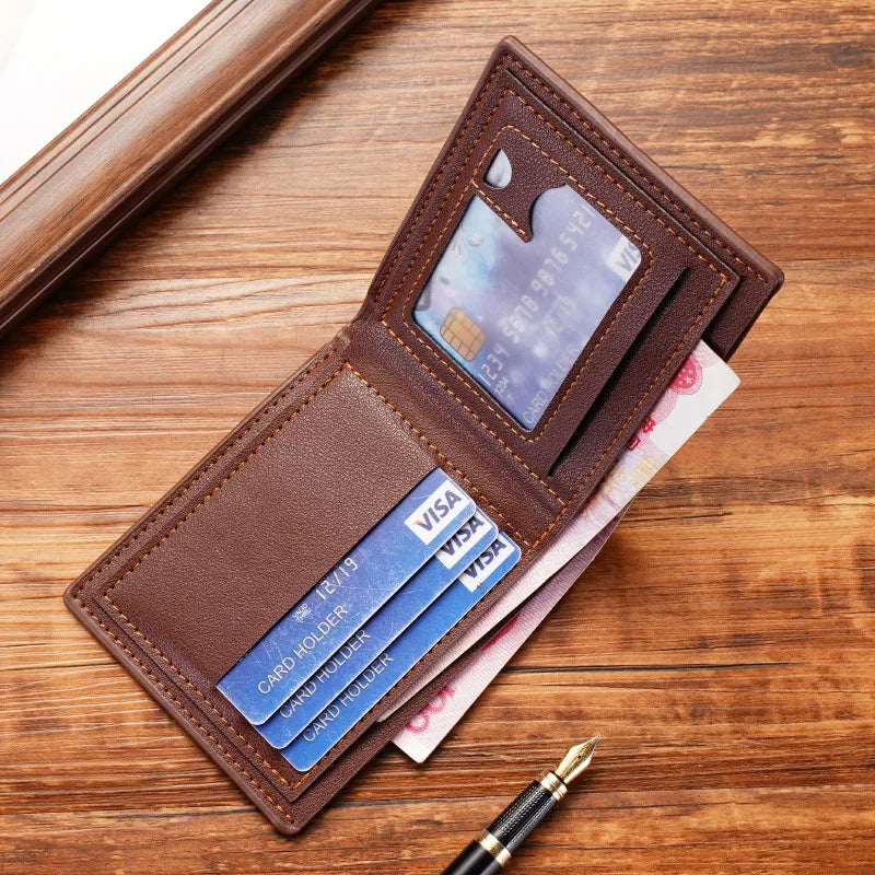 Leather Masculina Billetera Card Holder Wallet