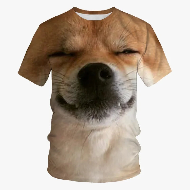 Funny Dog Face 3D Print T-shirt